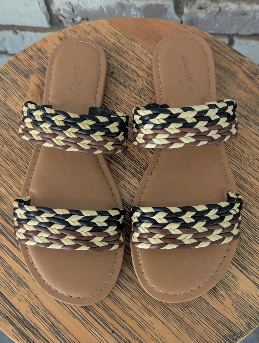 Universal Thread Anita Sandals in Brown/Black/Cream